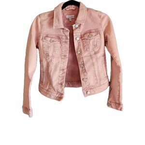 LOFT Blush Pink Stretch Denim Jacket – XXS (Fits Petite)